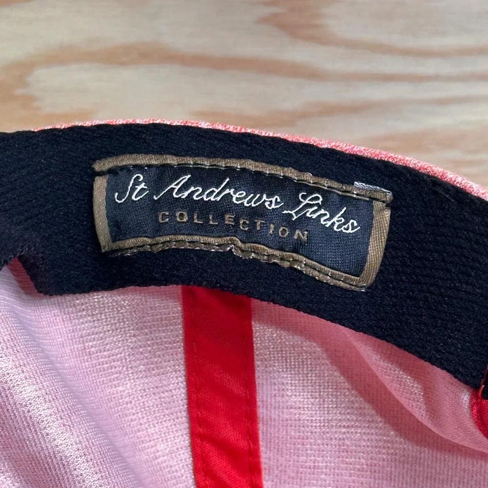 St Andrews Links The Old Course Golf Hat Red Heather Adjustable Strap Cap